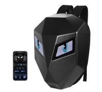 SEAFRONT Backpack LED Programmable Hard Basing Riding Backpack App Control Motorbike Buggage Sac D'ordinateur Portable Proof avec 48x48 Écran LED Full Color Stracet Ajustement et USB