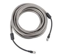 SEAFRONT Câble Satellite Rectangulaire avec Gaine en Acier Inoxydable, Mini Câble Ethernet Haute Vitesse, Rallonge pour PC, Routeur, Modem et Jeux Vidéo, 5 M (16,4 pi), étanche IP68