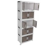 SEAFRONT Coubelles de Rangement avec Couvercles, Armoire de Rangement Pliable, Bacs de Rangement de Rangement avec Roues Contenant de Rangement Empilable pour Chaussures d'épicerie (M 5
