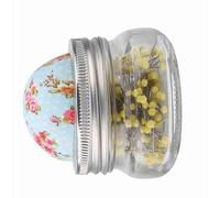 SEAFRONT Coussin à épingles Bouteille en Verre à Coudre avec épingles à Tête en Acier Inoxydable 200 Pièces Coussin Détachable Support d'épingle à Tête de Perle Ronde pour Couture Quilting Corsage