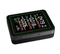 SEAFRONT Détecteur de qualité de L'air WiFi 5 en 1, Moniteur de CO2, Compteur de Dioxyde de Carbone, Testeur de CO2 avec Application de à Distance, écran Couleur HD pour Test de qualité
