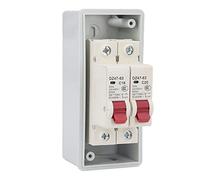 SEAFRONT Disjoncteur AC, ABS PC PA66, Boîtier de Disjoncteur 2 Voies avec Support sur Rail DIN de Type C MCB 230 V 400 V IP65 pour Maisons Photovoltaïques Solaires, Distribution d'énergie