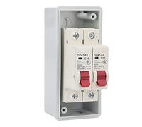 SEAFRONT Disjoncteur AC, ABS PC PA66, Boîtier de Disjoncteur 2 Voies avec Support sur Rail DIN de Type C MCB 230 V 400 V IP65 pour Maisons Photovoltaïques Solaires, Distribution d'énergie
