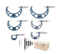 SEAFRONT Ensemble de 6 Micromètres Extérieurs, Plage 0-150 Mm, Graduation 0,01 Mm, Précision 0,01, Micromètre Machiniste avec Poignée D'arrêt à Cliquet et Boîte Rembourrée Robuste