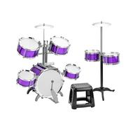 SEAFRONT Ensemble de Batterie pour Débutant, Kit Junior de 7 Tambours avec Tabouret, Cymbale, de Pédale, Peau de Tambour en PVC épais, Instruments de Musique Pleine Grandeur pour la Pratique des