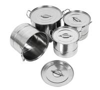 SEAFRONT Ensemble de Marmites 4 Pièces, Marmites en Acier Inoxydable pour la Préparation de Soupe, Rétention Efficace de la Chaleur, Grande capacité pour une Utilisation à la Maison et au Restaurant