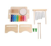 SEAFRONT Ensemble D'instruments de Percussion pour Enfants, Xylophone, Tambour, Carillon, Grattoir pour L'exploration Musicale, Jouet éducatif Précoce pour Tout-petits
