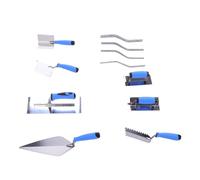 SEAFRONT Ensemble D'outils Manuels de Maçonnerie, Six Tailles, Acier | Truelle à Pointer, Poignée TPR et PP, Réparation de Mur en Brique, Jointoiement de Patio, Projets de Mortier pour Béton et