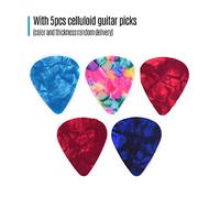 SEAFRONT Étui en Cuir pour Plectres de Guitare, Sac avec Porte-clés, 5 Plectres Inclus, Design en Forme de Guitare Cool pour Musiciens (Bleu Vert)