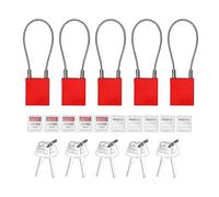 SEAFRONT Kit de Cadenas de Consignation et de Verrouillage par Câble de sécurité - Câble en Acier de 5/32 Po avec Revêtement PVC - 3 Longueurs (13,8 Po, 39 et 79) - Pour Maintenance