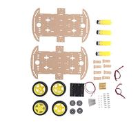 SEAFRONT Kit de Châssis de Voiture Intelligente en Acrylique ABS, Châssis de Voiture télécommandé Double Couche 4 Roues avec 4 Moteurs 26 X 17,5 Cm pour Projets d'apprentissage de Robot