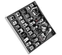 SEAFRONT Kit de Pieds Presseurs de Couture, 32 Pièces pour Machines | Matériau métallique durable, compatible avec les pieds Brother, Zipper et broderie.