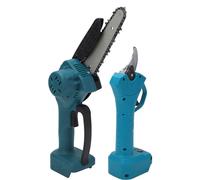 SEAFRONT Kit de Sécateur électrique sans Fil 2 en 1, Sécateur Rechargeable avec Perche D'extension de 6,56 Pieds et Lames en Acier SK5 pour la Coupe de Branches D'arbres Hauts (Prise UE)