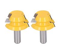 SEAFRONT Lame en Carbure de Tungstène, Conception de Rétraction Durable, Ensemble de 2 Mèches de Toupie avec Revêtement PTFE pour le Travail du Bois, Mèche de Toupie à Tenon Octaédrique, de pour