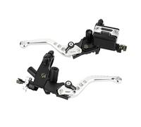 SEAFRONT Leviers de Maître-cylindre de Frein et d'embrayage de Moto, Leviers Réglables en Aluminium CNC avec Base de Miroir, Guidon Universel de 7/8 Pouces pour Motos Standard Cruiser Sportbike