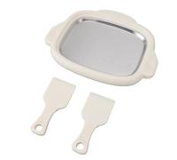 SEAFRONT Machine de Torréfaction de Glace Assiette en Acier Inoxydable de Fabricants de Yaourt Glaciaux pour la Cuisine à Domicile avec 2 Pelles pour les Amateurs de Crème Glacée (WHITE)