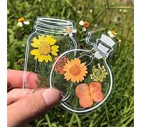 SEAFRONT Marque-pages Transparents à Fleurs Séchées, 20 Pièces, Beaux Autocollants de Fleurs Claires, Activités Parents-enfants, Profitez du Plaisir du bricolage. Décoration Exquise, Pleine (type-4)