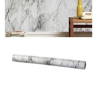 SEAFRONT Papier Peint à DéColler et à Coller, PVC Imperméable et Amovible, Papier Peint Auto-adhésif en Marbre Blanc pour Dosseret de Cuisine, Armoires, Dessus de Table, 32,8 X 1,5 Pieds,