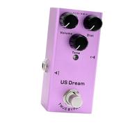 SEAFRONT Pédale d'effet de Guitare Overdrive Vintage, Mini Boost de Distorsion en Métal avec Indicateur LED, 10 Types d'effets de Trémolo de Retard Numérique de Chorus Analogique pour Guitares