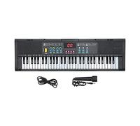 SEAFRONT Piano Numérique 61 Touches pour Enfants - Clavier Électronique Portable Compact avec Microphone & USB - Apprentissage Musical, Karaoké, 128 Sons, 16 Rythmes pour les Enfants (Noir)