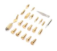 SEAFRONT Pointe de Fer à Souder électrique en Laiton 22 Pièces, Accessoires D'outil de Soudage par Pyrogravure avec Pointe de Stylo à Bois, Idéal pour le Travail du Bois, le Travail du