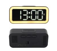 SEAFRONT Réveil Numérique à Grand écran, avec luminosité Réglable, Port USB, Double Alarme pour la Décoration de la Chambre à Coucher, Grand écran LED (Black)