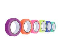 SEAFRONT Ruban en Tissu de Coton Fluorescent 6 Couleurs, Ensemble de Rubans D'avertissement Adhésifs à Haute viscosité Bleu Violet Rose Orange Jaune Vert pour Accessoires de Performance