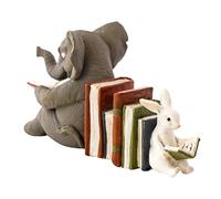 SEAFRONT Serre-Livres de Statue d'éléphant et de Lapin, Décoration de Figurines d'animaux en Résine, Ornements Peints à la Main pour Exposition et Cadeaux à la Maison