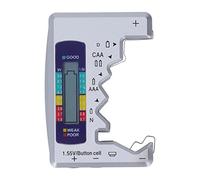 SEAFRONT Testeur de Batterie Numérique LCD Numérique Vérificateur de Batterie Universel Matériau ABS Témoin Lumineux pour Pile 1,5 V 9 V Piles AA AAA C D 9 V Piles Bouton 6F22 1,55 V (Argent)