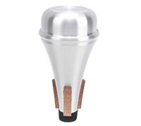 SEAFRONT Trompette Droite en Aluminium, Sourdine, Argent | Surround d\'entrée en bois tendre, conception légère de 14 cm, pratique silencieuse à domicile pour les débutants