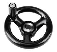 SEAFRONT Volant à Main, 100 Mm Alésage 12 Mm, 3 Rayons, Poignée Amovible | Plastique Bakélite, Accessoire de Fraiseuse, Compatibilité avec Tour et Meuleuse, Assemblage à Trou de Vis, Alésage de 12 Mm