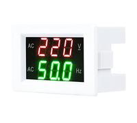 SEAFRONT Voltmètre AC, Compteur de Tension Numérique en Plastique avec Double Affichage, Tension 80-500 V (WHITE)