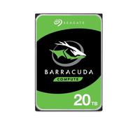 Seagate Barracuda 20TB HDD 3.5" SATA 7200 tr/min 512Mo (ST20000DM001) : Interface 6Gbit/s, Transfert soutenu 190MiB/s, Consommation 8.9W