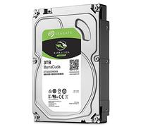 Seagate BarraCuda, 3 To, Disque dur interne HDD - 3,5" SATA 6 Gbit/s 5 400 tr/min, 256 Mo de mémoire cache, pour PC de bureau et portable (ST3000DM008)