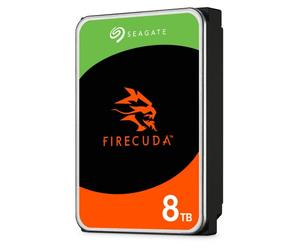 Seagate FireCuda, 8 to, Disque Dur Interne - CMR 3,5 Pouces SATA 6 Gbits/s 7 200 TR/Min, 256 Mo de mémoire Cache, 300 to/an, 3 Ans Rescue Services (ST8000DXA01)