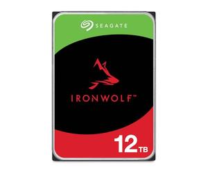 Seagate IronWolf 12To, Disque dur interne NAS HDD, CMR 3.5 Pouces, SATA 6Goit/s 7 200 tr/min, 256 Mo de mémoire cache, pour NAS RAID, Ouverture Facile, Services Rescue (ST12000VNZ008)