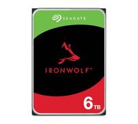 Seagate IronWolf 6To, Disque dur interne NAS HDD, CMR 3.5 Pouces, SATA 6Goit/s 7200 tr/min, 256 Mo de mémoire cache, pour NAS RAID, Ouverture Facile, Services Rescue (ST6000VNZ06)