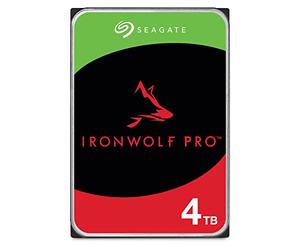 Seagate IronWolf Pro 4 To, Disque dur interne NAS HDD - CMR 3,5 pouces SATA 6 Gbit/s 7 200 tr/min, 128 Mo de mémoire cache, pour NAS RAID, services de récupération des données Rescue (ST4000NE0025)