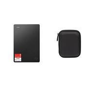 Seagate Portable 5 to, Disque Dur Éxterne HDD, USB 3.0 pour PC Portable et Mac (STGX5000400) & AmazonBasics Étui pour Disque Dur Portable My Passport Essentiel Noir