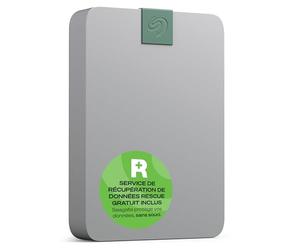 Seagate Ultra Touch HDD, 4 To, Disque dur externe, gris, matériaux recyclés, USB-C compatible PC, Mac et Chromebooks, Dropbox et Mylio inclus, 2 ans Rescue Services (STMA4000400)