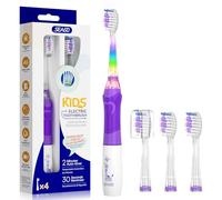 Seago brosse à dents électrique enfant avec LED colorée, minuteur 2 Min, 4 têtes remplaçables, brosse a dent enfant pour 3-12 ans, SG977 (Violet)