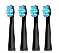 Seago Lot de 4 têtes de brosse à dents électrique compatibles avec Fairywill, D7/D8/FW507/FW508/FW551/917/959//SG-958/SG-551/SG-507/508 poils souples Noir