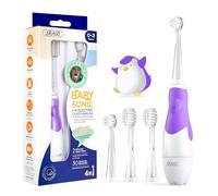 Seago SG-513 Brosse à dents électrique, pour enfant et bébé, à partir de 0 à 3 ans, avec lumière LED, minuteur, étanche, IPX7, violet bébé