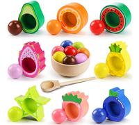 Seagoal Jouet Enfant 2 Ans | Jeux Montessori 1 an Jeu de Trieur en Bois | Balles dans des Tasses pour Fille Garçon 1 an | Tri des Couleurs Éducation Préscolaire Cadeau Enfant 2 3 Ans