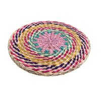 Seagrass Placemat - Round Woven, 20cm Rustic Boho Farmhouse Seagrass Place Mat, Boho and Farmhouse Style Kitchen Decor, 8 inch Seagras Woven Round Place Matt - Decorative Table Mat Use