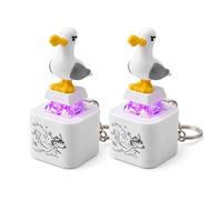 Seagull Mine Sound Button Keychain, Avec Son Réel et Lumière LED,Rechargeable Porte CléS Clavier Fidget Pour Les Adultes,2pcs