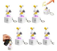 Seagull Mine Sound Button Keychain, Rechargeable Fidget Clicker with Real Sound & LED Light, Adults Keyboard Clicker, Funny Interactive Desk Stress Relief Gifts (6pcs)