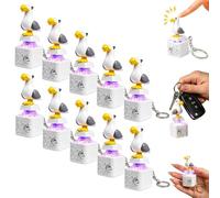 Seagull Mine Sound Button Keychain, Rechargeable Fidget Clicker with Real Sound & LED Light, Adults Keyboard Clicker with Colorful Lights, Desk Fun Stress Reliefgifts (10pcs)
