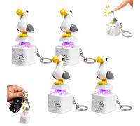 Seagull Mine Sound Button Keychain, Rechargeable Fidget Clicker with Real Sound & LED Light, Adults Keyboard Clicker, Funny Interactive Desk Stress Relief Gifts (4pcs)