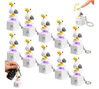 Seagull Mine Sound Button Keychain, Rechargeable Fidget Clicker with Real Sound & LED Light, Adults Keyboard Clicker, Funny Interactive Desk Stress Relief Gifts (10pcs)